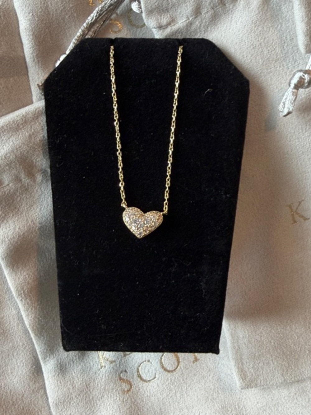 Kendra Scott Gold Ari Heart Pavé Pendant Necklace